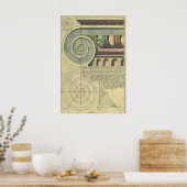 ヴィンテージアーキテクチャ、Capital Volute by Vignola ポスター (キッチン)