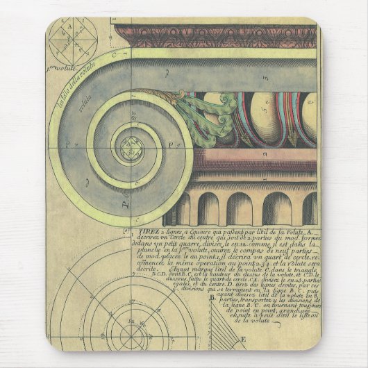 ヴィンテージアーキテクチャ、Capital Volute by Vignola マウスパッド (正面)