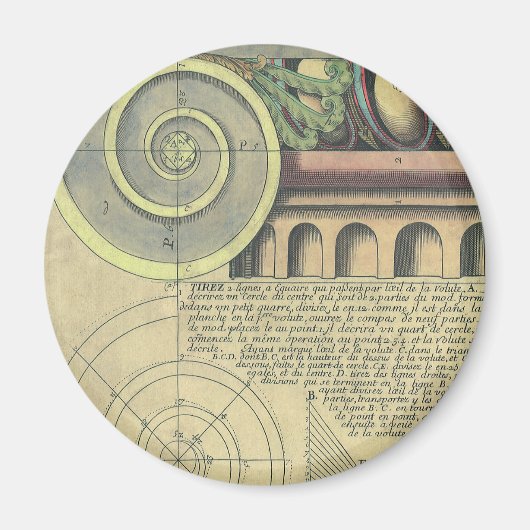 ヴィンテージアーキテクチャ、Capital Volute by Vignola マグネット (正面)