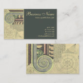 ヴィンテージアーキテクチャ、Capital Volute by Vignola 名刺 (正面/裏面)