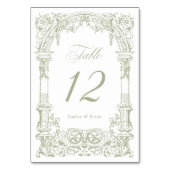 ヴィンテージアーチつる植物フレームセージグリーン結婚ズ テーブルナンバー (裏面)
