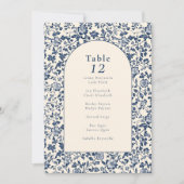 ヴィンテージアーチの複雑なフローラテーブルの座席図 招待状 (正面)