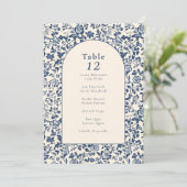 ヴィンテージアーチの複雑なフローラテーブルの座席図 招待状 (スタンド正面)