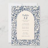 ヴィンテージアーチの複雑なフローラテーブルの座席図 招待状 (裏面)