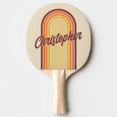 ヴィンテージアーチストライプのレトロ（名前） 卓球ラケット (正面)