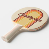 ヴィンテージアーチストライプのレトロ（名前） 卓球ラケット (正面アングル)