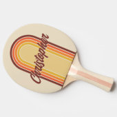 ヴィンテージアーチストライプのレトロ（名前） 卓球ラケット (横)