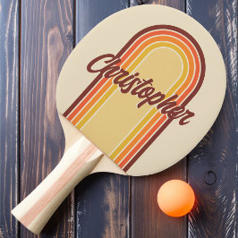 ヴィンテージアーチストライプのレトロ（名前） 卓球ラケット