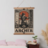 ヴィンテージアーチャーアート | ワビサビ華美デザイン 吊り下げ型タペストリー (寝室)