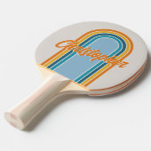 ヴィンテージアーチレトロレインボー（名前あり） 卓球ラケット (正面アングル)