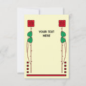 ヴィンテージアーツアンドクラフツスタイルバラテンプレート カード (正面)