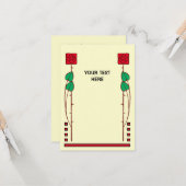 ヴィンテージアーツアンドクラフツスタイルバラテンプレート カード (正面/裏面インサイチュ)