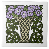 ヴィンテージアーツアンドクラフツパープルゲラニウム タイル (正面)