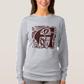 ヴィンテージアーツクラフトレッドウィリアム・モリスモノグラム Tシャツ (正面)