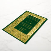 ヴィンテージアーツ&クラフツスクロールフローラつる植物 箔招待状 (回転した状態)