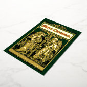 ヴィンテージアーツ&クラフツスタイルクリスマスエンジェル 箔シーズンカード (回転した状態)