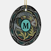 ヴィンテージアーツ&クラフツスタイルコイフィッシュテンプレート セラミックオーナメント (右)