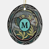 ヴィンテージアーツ&クラフツスタイルコイフィッシュテンプレート セラミックオーナメント (左)