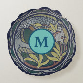 ヴィンテージアーツ&クラフツスタイルコイフィッシュテンプレート ラウンドクッション (裏面)