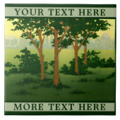 ヴィンテージアーツ&クラフツスタイルフォレストフリーズテンプレート タイル (正面)