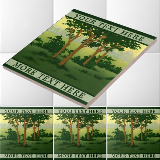 ヴィンテージアーツ&クラフツスタイルフォレストフリーズテンプレート タイル