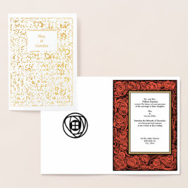 ヴィンテージアーツ&クラフツスタイルマッキントッシュバラ 箔カード