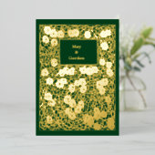 ヴィンテージアーツ&クラフツスタイルマッキントッシュバラ 箔招待状 (立ち正面)