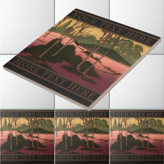 ヴィンテージアーツ&クラフツスタイルランドスケープフリーズ タイル