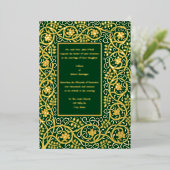 ヴィンテージアーツ&クラフツムーブメントロイクロ縁どフト 箔招待状 (立ち正面)