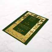 ヴィンテージアーツ&クラフツ縁どリーブ結婚ズ 箔招待状 (回転した状態)