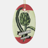 ヴィンテージアーティチョーク野菜グルメクリスマス セラミックオーナメント (右)