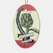 ヴィンテージアーティチョーク野菜グルメクリスマス セラミックオーナメント (左)