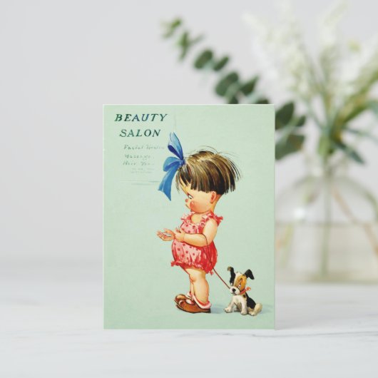 ヴィンテージアートおもしろいバレンタインデー シーズンポストカード (スタンド正面)