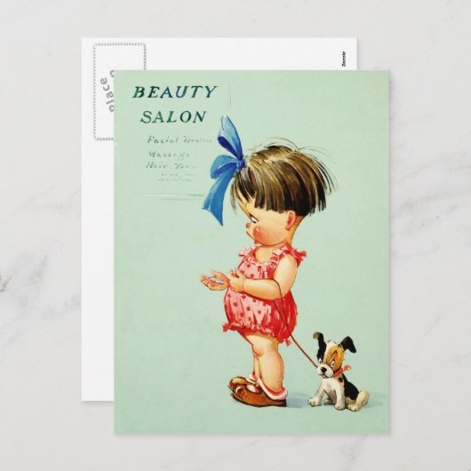 ヴィンテージアートおもしろいバレンタインデー シーズンポストカード (正面/裏面)