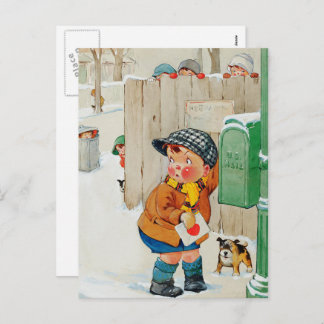 ヴィンテージアートおもしろいバレンタインデー シーズンポストカード