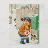 ヴィンテージアートおもしろいバレンタインデー シーズンポストカード (正面)