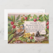 ヴィンテージアートのクリスマスグリーティング ポストカード (正面/裏面)