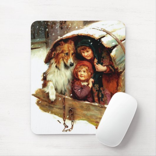 ヴィンテージアートのクリスマスプレゼント マウスパッド (マウス)