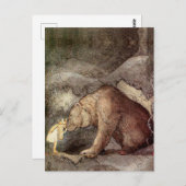 ヴィンテージアートのジョン・バウアーがクマの鼻にキス ポストカード (正面/裏面)