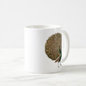 ヴィンテージアートのピーフクロウは緑色の金ゴールドを羽毛にする コーヒーマグカップ (正面右)