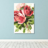 ヴィンテージアートアンティークバラ キャンバスプリント (インサイチュ (ウッドフロア))