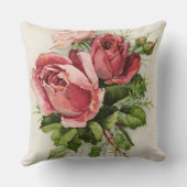 ヴィンテージアートアンティークバラ クッション (裏面)