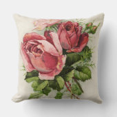 ヴィンテージアートアンティークバラ クッション (正面)