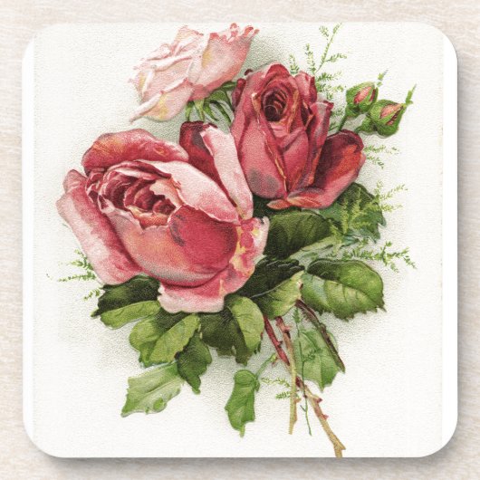 ヴィンテージアートアンティークバラ コースター (正面)
