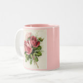 ヴィンテージアートアンティークバラ ツートーンマグカップ (正面左)