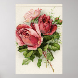 ヴィンテージアートアンティークバラ ポスター