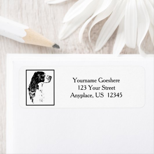 ヴィンテージアートイングリッシュスリンガースパニエル犬ドッグアドレス ラベル (インサイチュ)