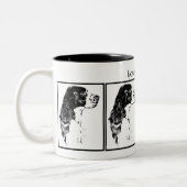 ヴィンテージアートイングリッシュスリンガースパニエル犬 ツートーンマグカップ (左)