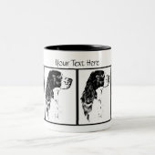 ヴィンテージアートイングリッシュスリンガースパニエル犬 ツートーンマグカップ (中央)