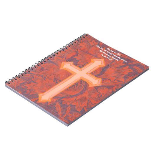 ヴィンテージアートオレンジクロス信仰祈りの言葉ジャーナル ノートブック (左側)